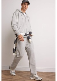 Resim Defacto Regular Fit Basic Düz Beli Bağcıklı Düz Paça Cepli Eşofman Altı D6762ax25augr210 Gri 