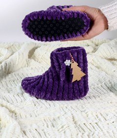 Resim ModMio Çocuk Kadife Ev Botu | El Yapımı Yumuşak Kaymaz Tabanlı Panduf 