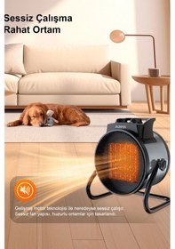 Resim Auhma At1h Yeşil 3000w Ptc Elektrikli Isıtıcı Fan Termostatlı Ve Güvenli Isıtma 