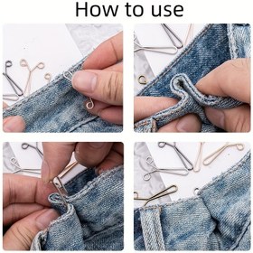 Resim 1 adet Ayarlanabilir Altın Metal Bel Sıkılaştırıcı Klips - Mükemmel Uyum için Görünmez Kot Düğme Pimi - Dayanıklı Çelik Top Klips Moda Aksesuarı, Noel & Cadılar Bayramı Hediyeleri için İdeal, Kıyafetler için Klipsler 