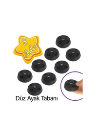 Resim 8 Adet Düz Ayak Tabanı Siyah Mobilya Masa Sehpa Ayağı Bağlantı Aparatı Plastik 