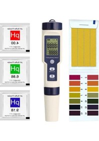 Resim Createtech Profesyonel 5'li Su Kalite Test Cihazı Ph/ec/tds/tuzluluk/sıcaklık, Görüntülü Ekranlı Arka Aydınlatma Olmadan 