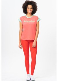 Resim Benetton Bnt-w20377-23y Kadın T-shirt Bnt-w20377-r0413 Mercan 