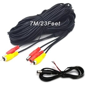 Resim Dc Güç Av Rca Video Kablosu Uzatma Tel İçin Araba Kamyon Otobüs Arka Kamera 7m Video Cable Diğer 