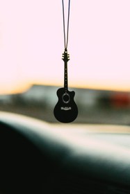 Resim mufamet Araba Süsü Metal Gitar Dikiz Aynası Süsü Oto Aksesuar 
