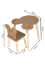 Resim Genel Markalar Ahşap Ham Mdf 18 Mm Aktivite Ve Etkinlik Çocuk Masa Sandalye Takımı- Çm03 