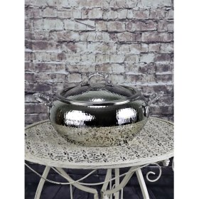 Resim Sonay Bakırcılık El Dövmesi Nikelli Bakır Güveç Tencere No:3 