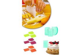 Resim 3'lü Hamur Kesici Kazıyıcı Spatula Şekillendirici Set 