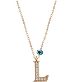 Resim Gumush Gümüş Nazar Rose L Harfi Kadın Kolye 