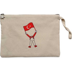 Resim Erkek Çocukların Bayramı Krem Clutch Astarlı Cüzdan / El Çantası - Krem 