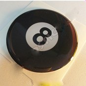 Resim Siyah Bilardo Topu 8 Numara 3D Sticker 