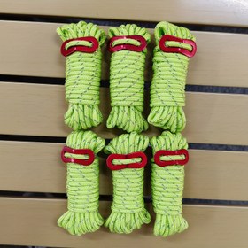 Resim 6 adet Yansıtıcı Kamp İpi Çift Göz Tokalı - Dayanıklı Çadır İpi, Yansıtıcı Çadır İpi, Çadırlar, Tarp, Kubbeler için Çok Uygun 