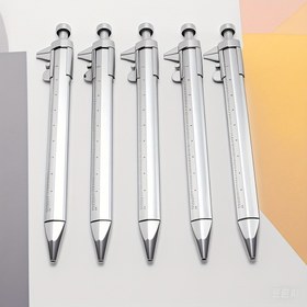 Resim 5 adet Çok Fonksiyonlu Vernier Kaliper Toplu Kalem, Yaratıcı Plastik Tasarım, Dar Yazma Ölçeği, Tüy Yok, Dayanıklı Plastik Malzeme, Pürüzsüz Yazma Deneyimi, Ofis ve Ev İçin 