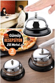 Resim Gaggani 3 Adet Paslanmaz Çelik Kırılmaz Şık Masa Mutfak Otel Banko Resepsiyon Restoran Bar Zil Çağrı Zili 