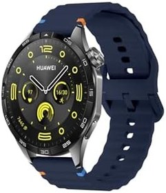 Resim Honor Magic Watch 2 46mm / Honor Watch Gs 3 ile Uyumlu Kordon Stitched Design Spor Kordon 22 mm Lacivert 