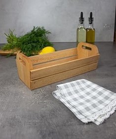 Resim Ahşap Ekmek Kutusu, Ekmek Sepeti Ve Pötikare Örtü 