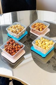 Resim Ege 8 Adet 16 Parça Hediyeli 330 ml. Sızdırmaz Kapaklı Erzak kahvaltı Saklama Kabı 