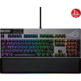 Resim Asus ROG Strix Flare II Animate Aura Sync RGB NX Red Switch Kablolu Mekanik Oyuncu Klavyesi 