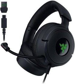 Resim Razer Kraken V4 X - Kablolu PC Oyun Kulaklığı (TriForce 40mm Sürücüler, Geri Çekilebilir Kardioid Mikrofon, 7.1 Surround Ses, Chroma RGB, PC için - USB-C üzerinden konsol ve telefonlar) Siyah 