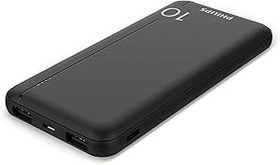 Resim Philips DLP1812PB 10.000 mAh Powerbank 2xUSB-A 2.1A, USB-C Çıkış, PD- Siyah 