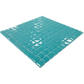 Resim MozaiKristaL Tüm yüzeyler için 25x25mm. Açık Turkuaz 31.5x31.5cm Fileli Cam Mozaik. ( 10 File=1 m2 Fiyatıdır) 