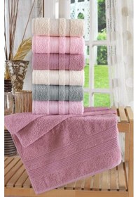 Resim Zeynep Tekstil Stars Pamuklu El ve Yüz Havlu Seti 6'lı 50 x 90 CM Çok Renkli 