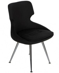 Resim Bürotrend Tıffany Siyah Bekleme Koltuğu Krom Ayak 