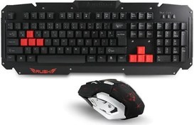 Resim Rush RKW63 mekanik Hisli Kablosuz Klavye Mouse Set 