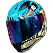 Resim Gökkuşağı Vizör + Spoiler + Ls2 Rapid 2 Kask Neo Mavi Mor 