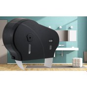 Resim Vialli DMJ1B Double Mini Jumbo Tuvalet Kağıdı Dispenseri No-Stop- Siyah 