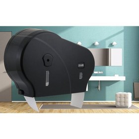 Resim Vialli DMJ1B Double Mini Jumbo Tuvalet Kağıdı Dispenseri No-Stop- Siyah 