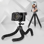 Resim Esnek Ahtapot Tripod, Sünger Tutma Kavrama ile Küçük Telefon ve Kamera Tutucu, Fotoğrafçılık ve Videografi için 360° Dönebilen Mini Ahtapot Standı, Taşınabilir ve Ayarlanabilir Braket ile Evrensel Klips 