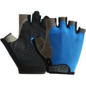 Resim Liangduo Shop Mavi Stil L Boyutu Profesyonel Erkek Kadın Yarım Parmak Spor Eldiven Nefes Kaymaz Halter Dambıl Yatay Çubuk Eğitim Eldivenleri (Yurt Dışından) 