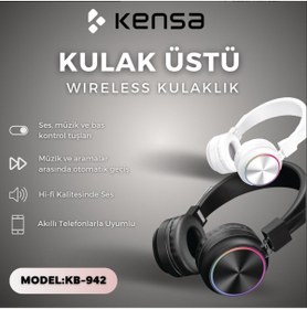 Resim Kensa KB-942 Uyumlu Kulaküstü Bluetooth Kulaklık 