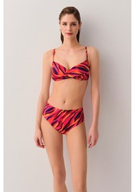 Resim Suwen Flame Yarı Destekli Bikini Üstü Sb2527013841384 Flame Baskılı 