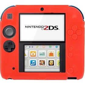 Resim Nintendo 2ds İçin Saf Renk Ultra İnce Silikon Kılıf Kırmızı 