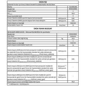 Resim Silverline BO6502B02 72 LT Ankastre Fırın Siyah 