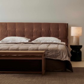 Resim Gala Bed 160 - Linen Look-Grey / Removable Cover / With Storage 