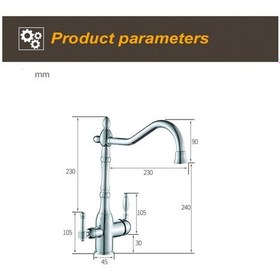 Resim Mutfak Eviye Bataryası Krom Dual Flow Su Arıtma Çıkışlı Krom B04 