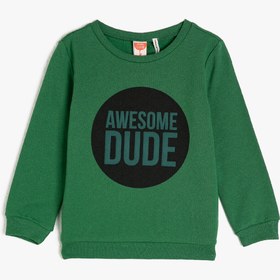 Resim Erkek Bebek Pamuklu Baskılı Bisiklet Yaka Sweatshirt 