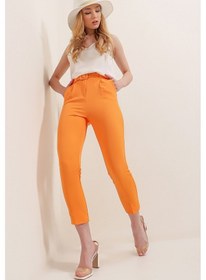 Resim Havuç Kemerli Kumaş Pantolon Turuncu 