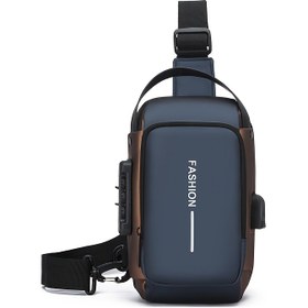 Resim Gelişmiş Şifre Koruma ile Moda Erkek Göğüs Çantası - Anti-Hırsızlık, Seyahat, Motosiklet ve Günlük Kullanım için Trendy Omuz Askısı - Mükemmel Doğum Günü veya Anneler Günü Hediyesi 