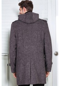 Resim Plt9401 Dewberry Erkek Palto-desenli Gri Desenli Gri 