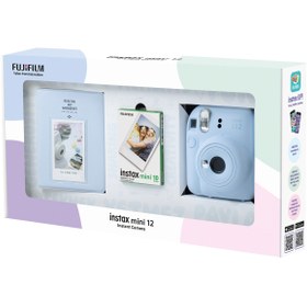 Resim Fujifilm Instax mini 12 Beyaz Fotoğraf Makinesi 10'lu Film ve PVC Albüm Bundle Box 