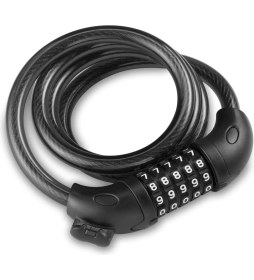 Resim Streak Şifreli Kilit Bisikletler İçin Dayanıklı Karbon Çelik Siyah Renk 5 Basamaklı 