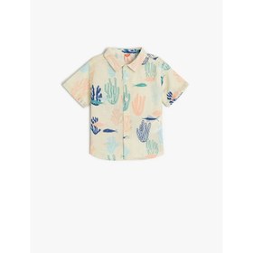 Resim Koton Tek Cepli Desenli Düğme Detaylı Erkek Bebek Gömlek 5SMB60059TW (5SMB60059TW) 