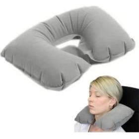 Resim Ozcmax Şişme Seyahat Yastığı Gri Lacivert 