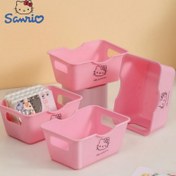 Resim 4'lü Sanrio Hello Kitty Pembe Masa Düzenleyici Seti - Ofis, Yurt & Ev için Sevimli Karikatür Temalı Depolama Sepetleri - Kırtasiye, Kozmetik & Çeşitli Eşyalar için Mükemmel, Sanrio, Hello Kitty, Yaratıcı, Ev Düzenleme için Depolama Kutuları 