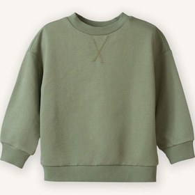 Resim Defacto Erkek Bebek Bisiklet Yaka Basic Düz Sweatshirt A7343a526spkh434 Haki-kh434 