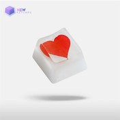Resim New Keycaps Kalp Beyaz Esc Mekanik Klavye Tuşu Artisan Keycaps 
